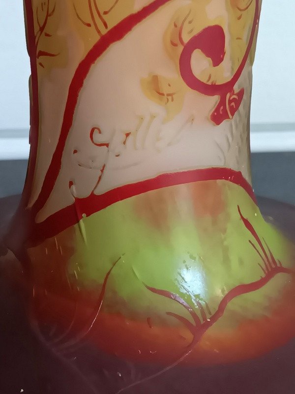 Vase Gallé Aux Fougères Art Nouveau Signature à l'étoile-photo-6