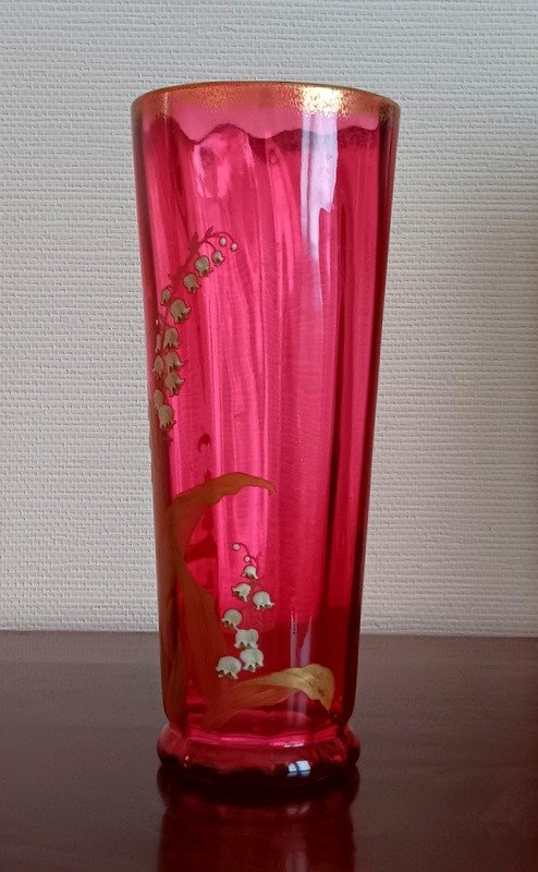 Superb Legras Montjoye Art Nouveau Lily Of The Valley Vase-photo-4