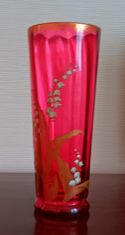 Superb Legras Montjoye Art Nouveau Lily Of The Valley Vase-photo-5