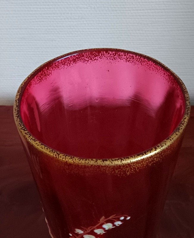 Superb Legras Montjoye Art Nouveau Lily Of The Valley Vase-photo-6
