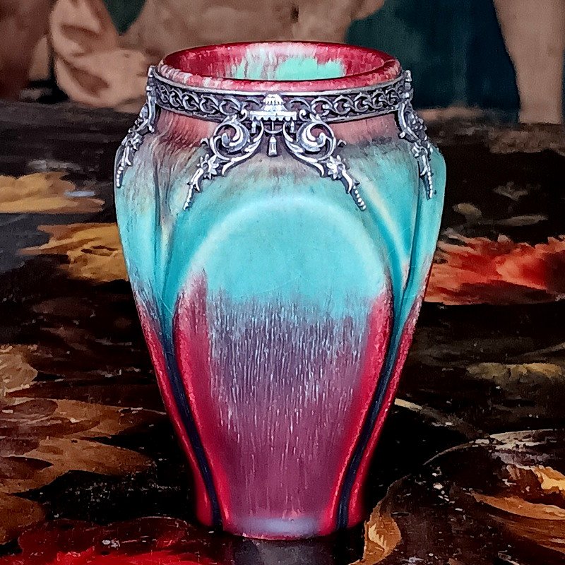 Eugène Baudin (1853 - 1918) Vase Art Nouveau En Grès Flammé époque autour de 1900-photo-2