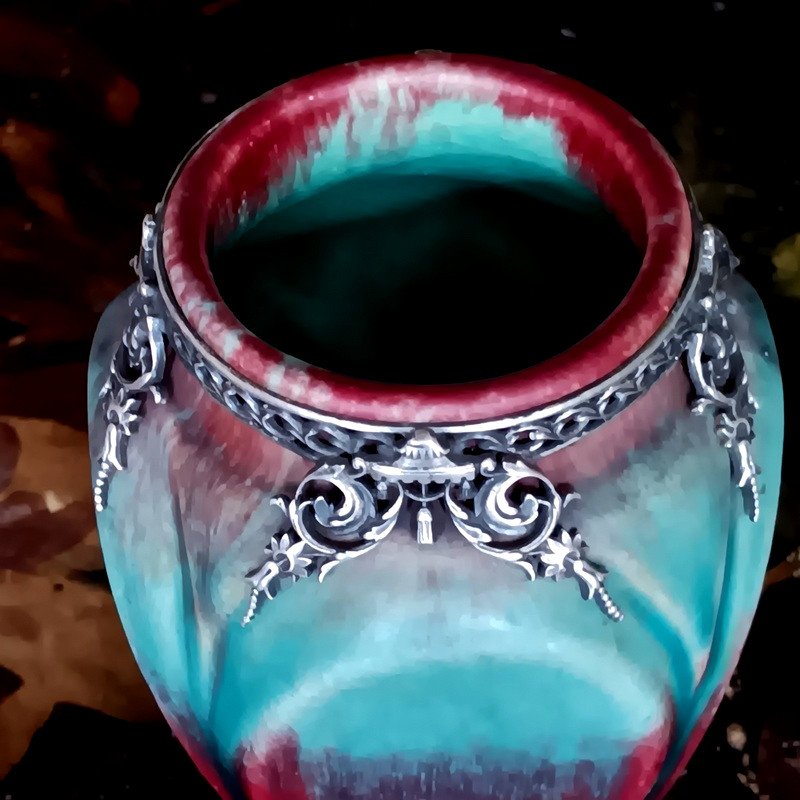 Eugène Baudin (1853 - 1918) Vase Art Nouveau En Grès Flammé époque autour de 1900-photo-3