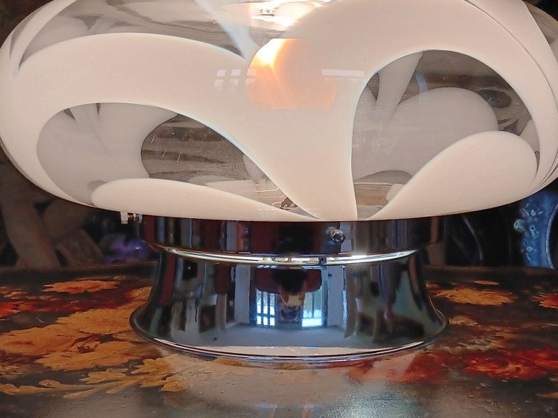 Toni Zuccheri (1936 - 2008) Impressive Lamp In Blown Glass Venini Murano Mazzega-photo-2