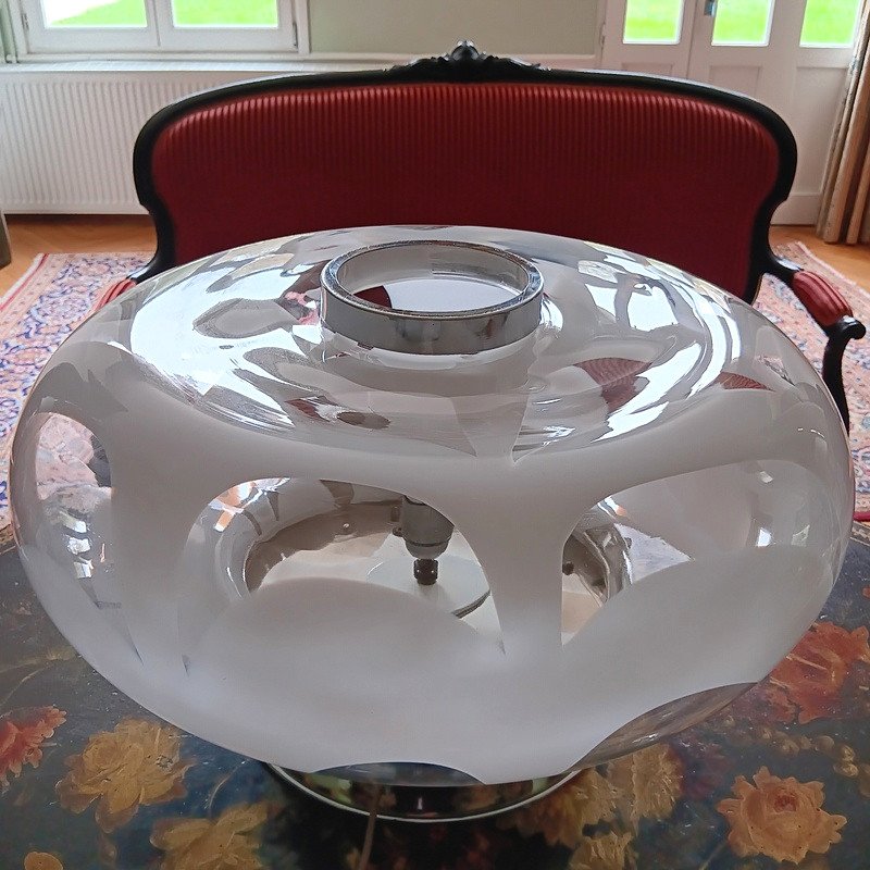 Toni Zuccheri (1936 - 2008) Impressive Lamp In Blown Glass Venini Murano Mazzega-photo-7