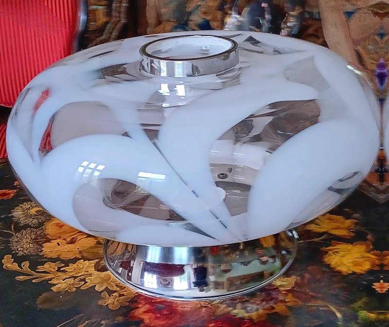 Toni Zuccheri (1936 - 2008) Impressive Lamp In Blown Glass Venini Murano Mazzega-photo-8