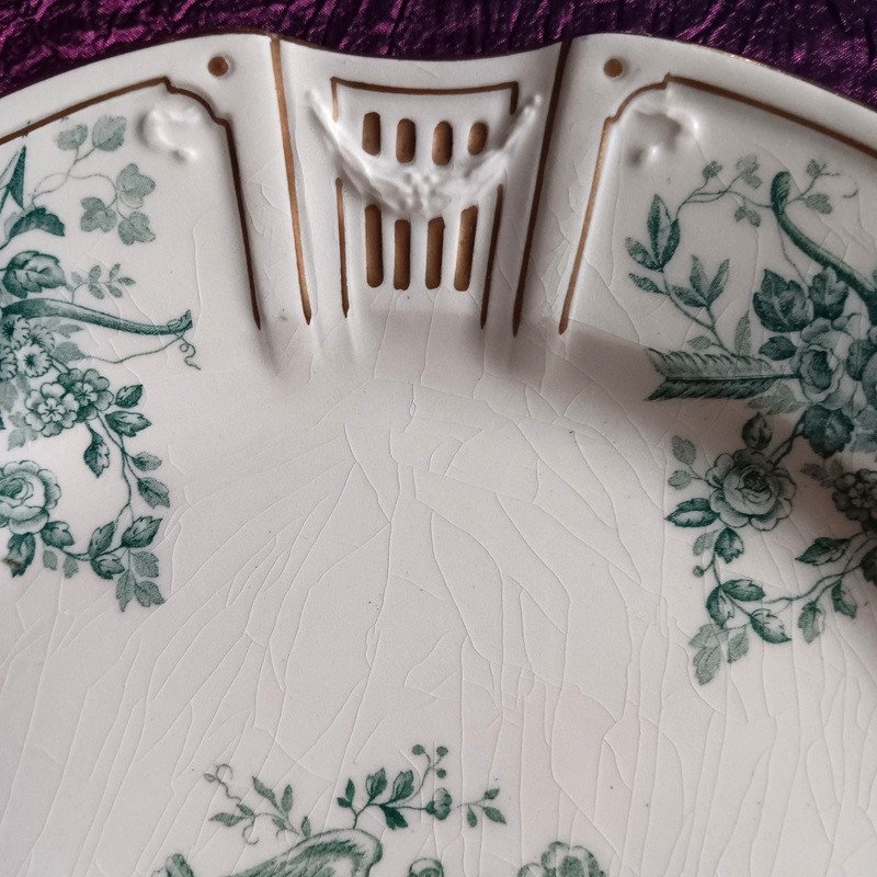  Gien Beautiful Set Of 6 Table Plates 26.3 Cm In Fine Earthenware From The Art Deco Period 1920 - 1930-photo-5