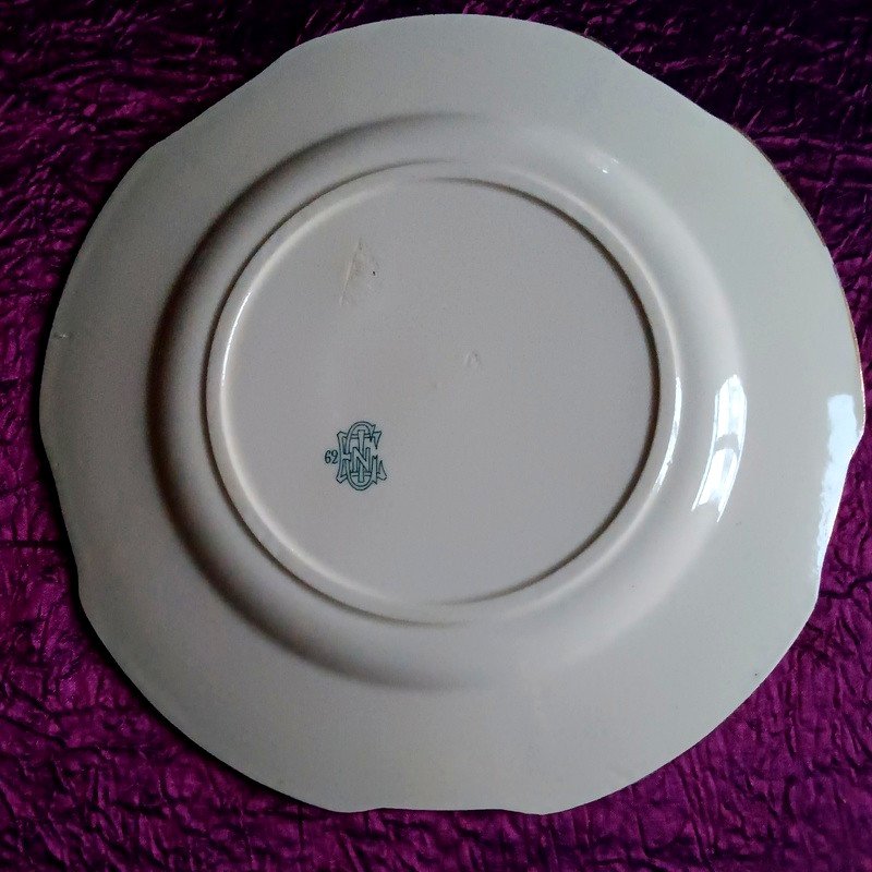 Gien Beautiful Set Of 6 Dessert Plates 23 Cm In Fine Art Deco Earthenware 1920 - 1930 -photo-2