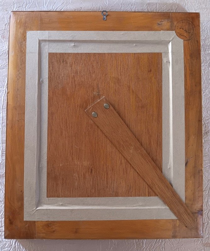 Oriental Indo Syrian Gouache Polo Game Painting Frame In Gilded Brass Micromosaic Marquetry-photo-6