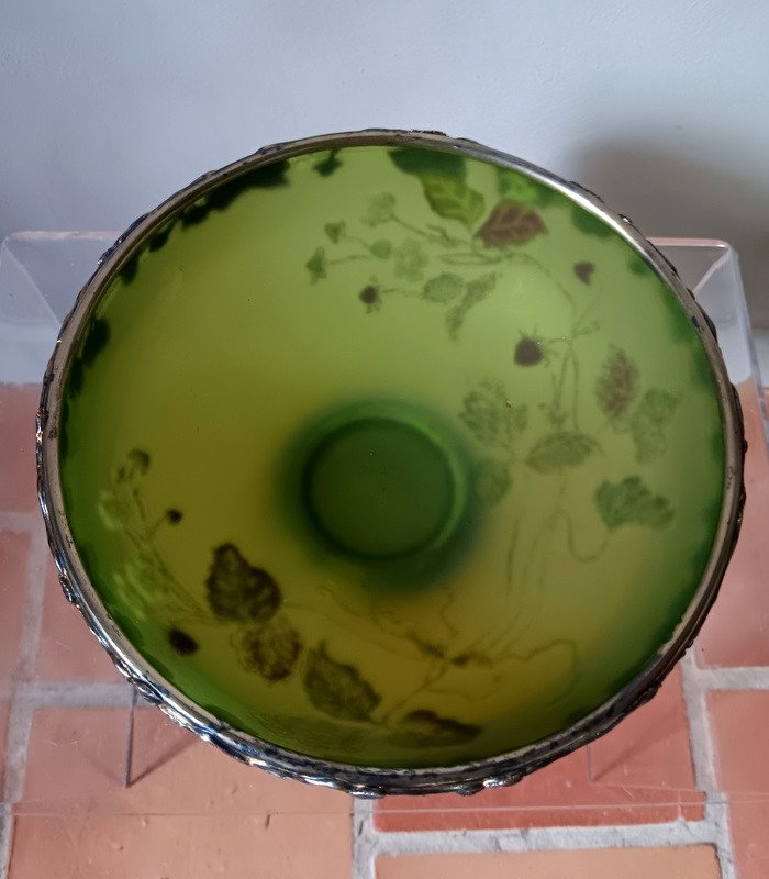 Emile Gallé Cristallerie Décor De Fleurs Et De Fraises Des Bois Art Nouveau-photo-2