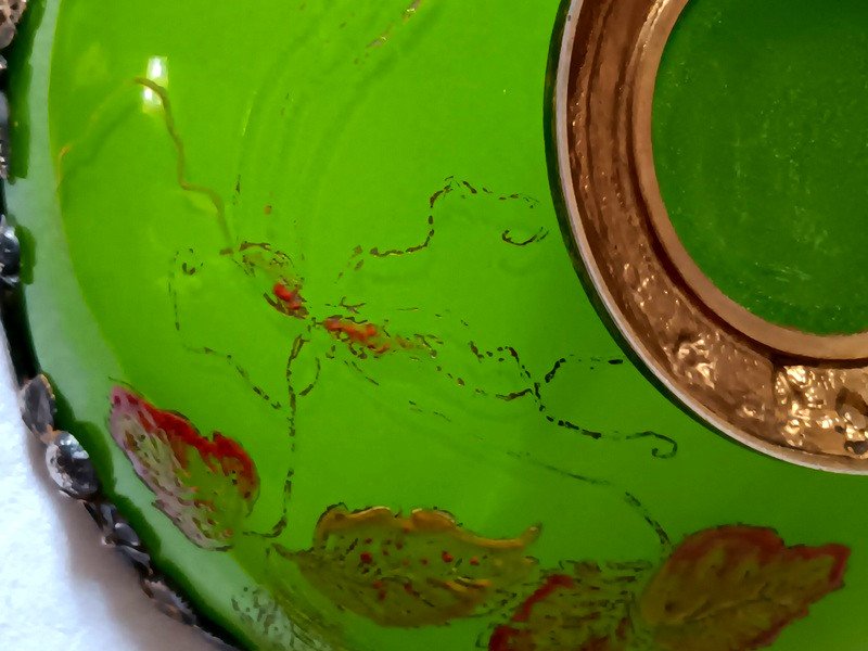 Emile Gallé Cristallerie Décor De Fleurs Et De Fraises Des Bois Art Nouveau-photo-4