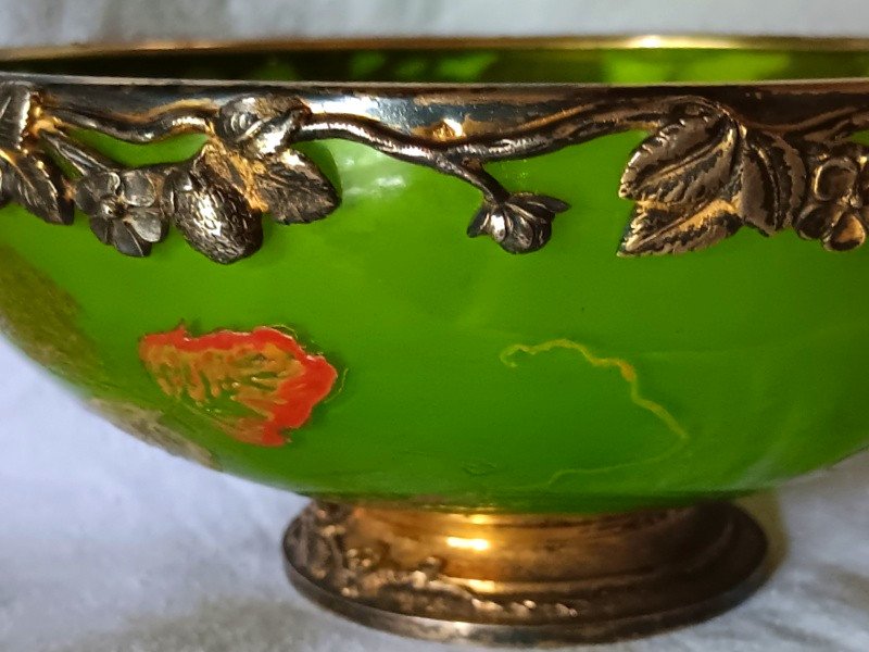 Emile Gallé Cristallerie Décor De Fleurs Et De Fraises Des Bois Art Nouveau-photo-7