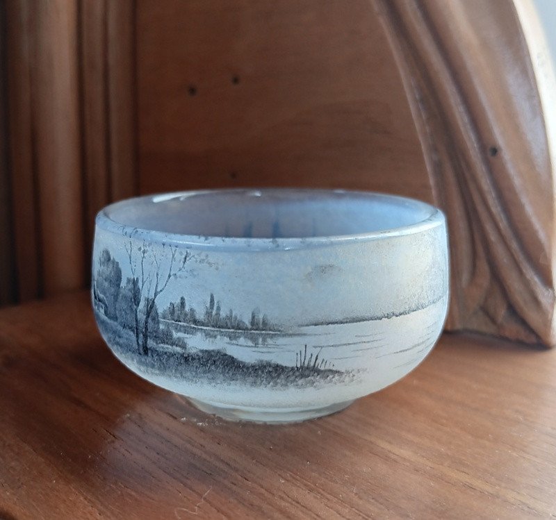Daum Nancy Miniature With Treed Lake Landscape-photo-2