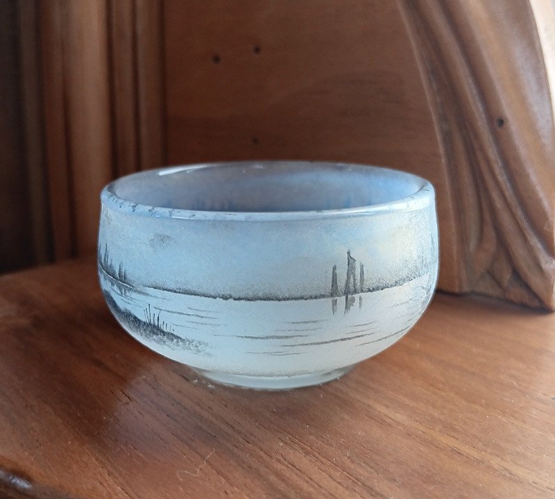 Daum Nancy Miniature With Treed Lake Landscape-photo-3