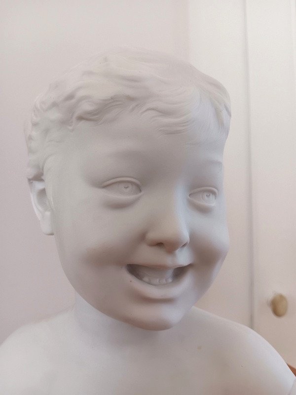 Charming Biscuit Porcelain Child Bust-photo-2