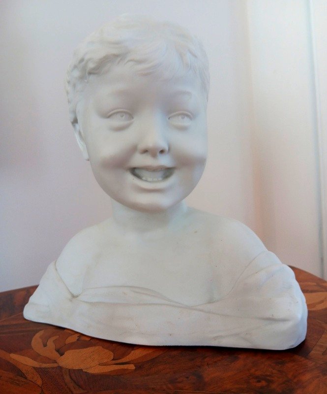 Charming Biscuit Porcelain Child Bust