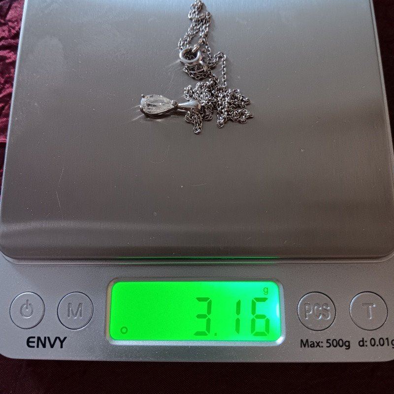 Pendentif Diamant Taille Poire 1, 02 Carat Et Sa Chaîne En Or 18 Carats-photo-8