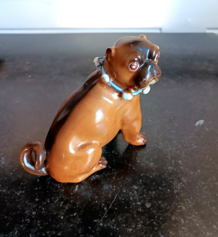 Pössneck Saxon Porcelain Pug Dog Conta & Boehme-photo-2