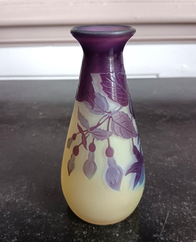 Emile Gallé Vase Aux Fuchsias Art Nouveau-photo-3