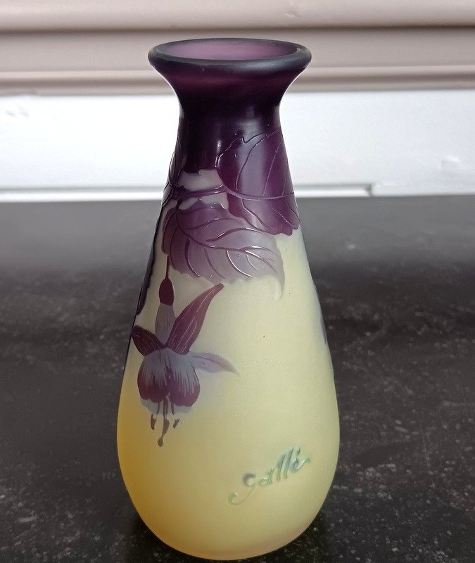 Emile Gallé Vase Aux Fuchsias Art Nouveau-photo-1