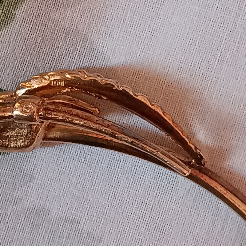 Bracelet Jonc Ancien En Argent Vermeil à Décor d'Antilope Gazelle époque Art Nouveau Art Déco -photo-3