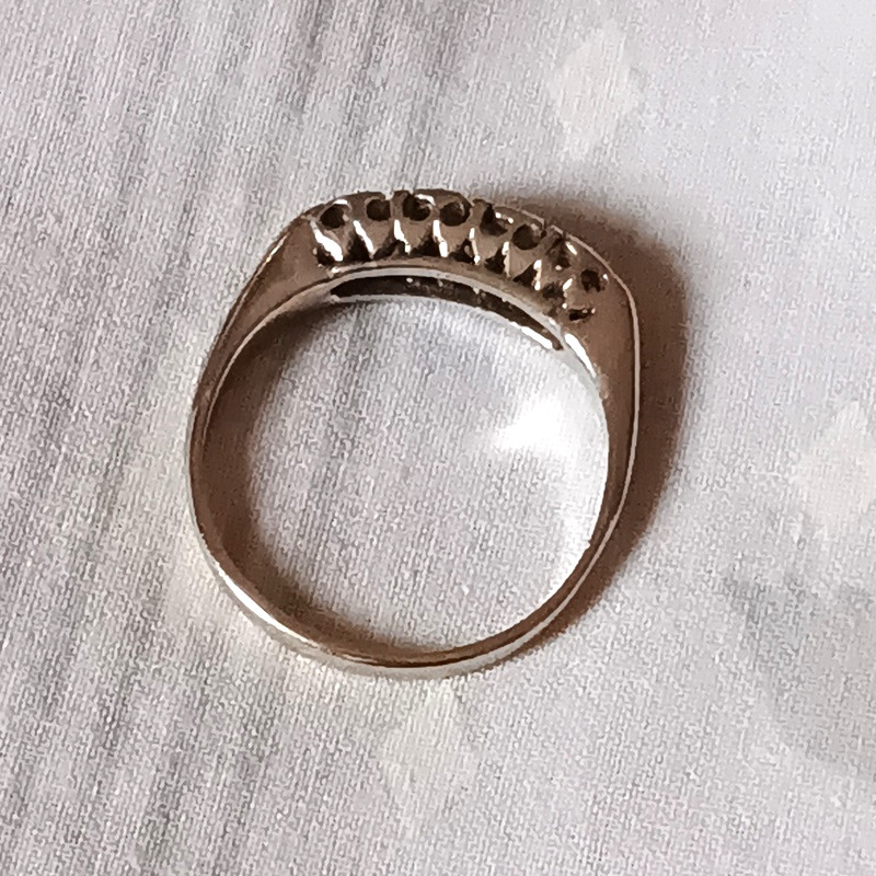Bague Ancienne En Or Gris Et Diamants -photo-2