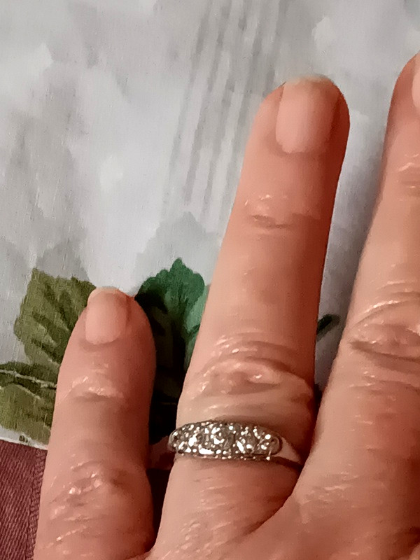 Bague Ancienne En Or Gris Et Diamants -photo-2
