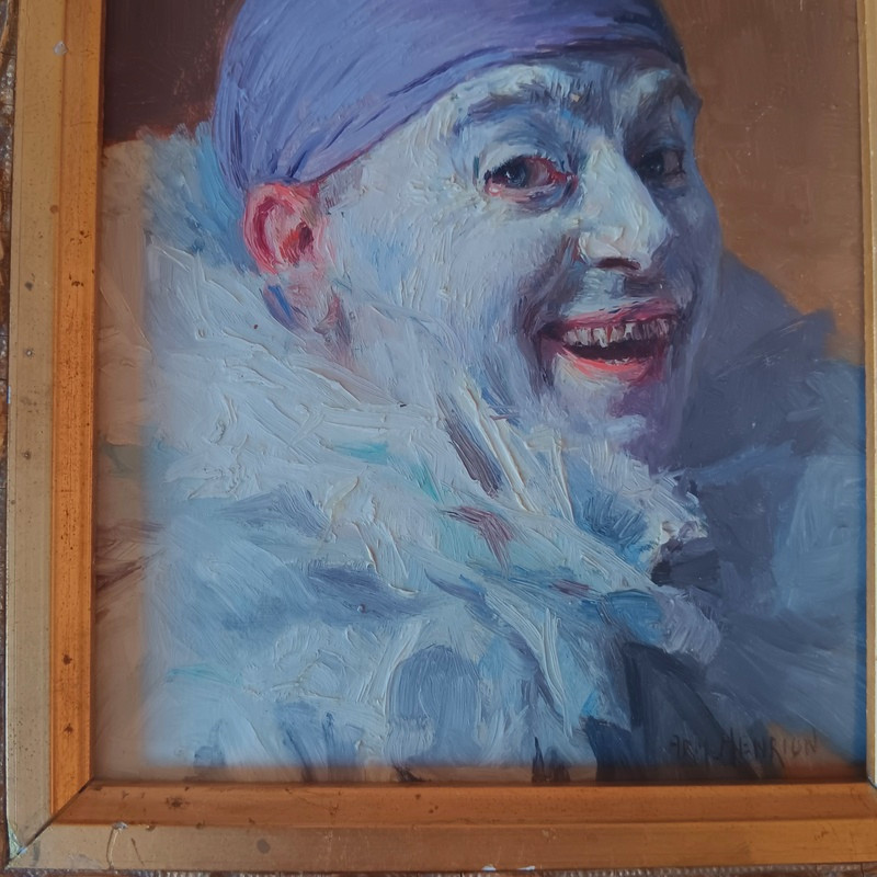 Armand Henrion (1875-1958)  Autoportrait En Clown Blanc-photo-4