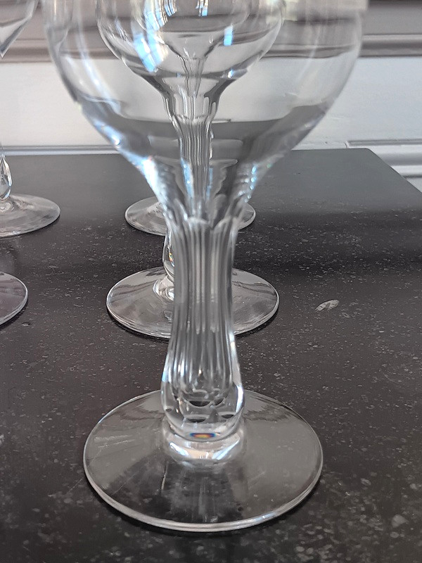 Beautiful Set Of 6 Hollow-legged Champagne Coupes Crystal -photo-3