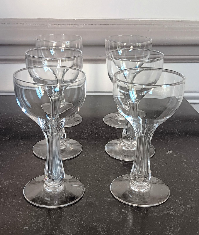 Beautiful Set Of 6 Hollow-legged Champagne Coupes Crystal 