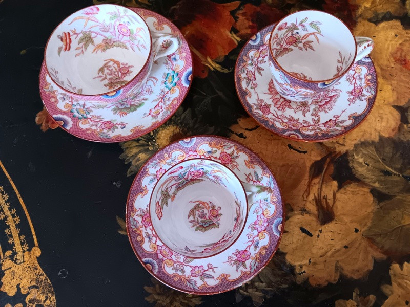 Ensemble De Tasses Et Sous-tasses Sarreguemines Décor Minton-photo-2
