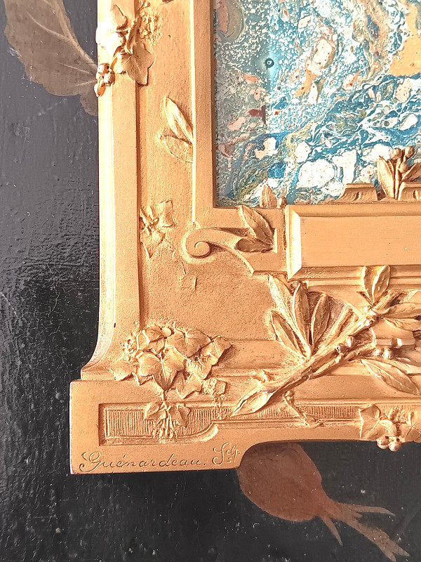 Susse Frères Et Guénardeau Art Nouveau Gilt Bronze Photo Frame With Laurel Decor-photo-3