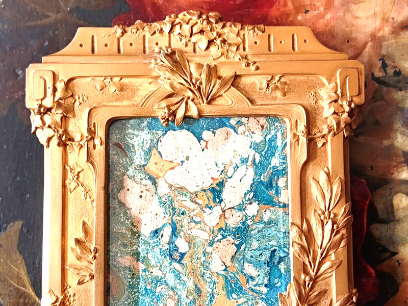 Susse Frères Et Guénardeau Art Nouveau Gilt Bronze Photo Frame With Laurel Decor-photo-1
