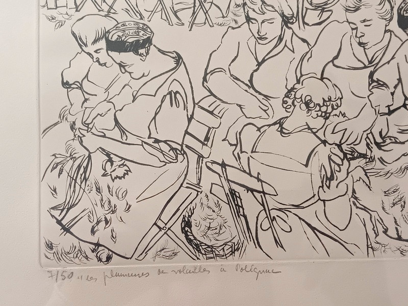 André Jacquemin (1904 - 1992) Engraving The Poultry Pluckers At Polignac Le Puy-en-velay-photo-4