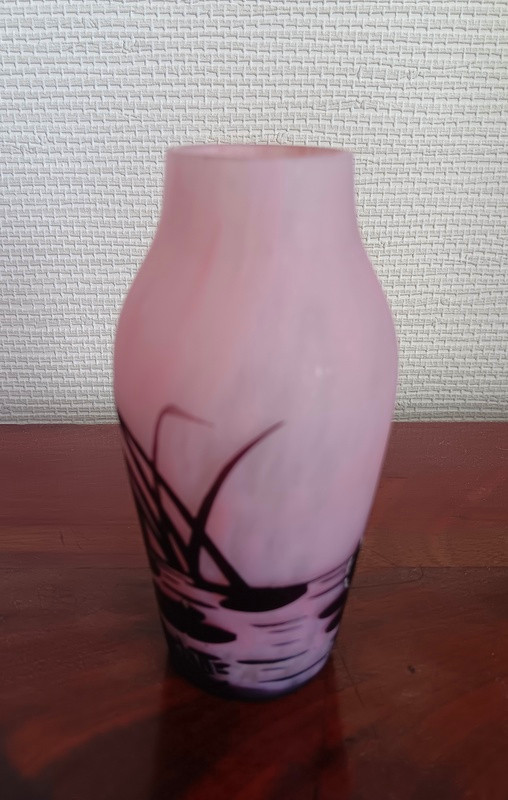 André Delatte (1887-1953) Vase Art Nouveau Art Déco à Décor Aquatique -photo-2