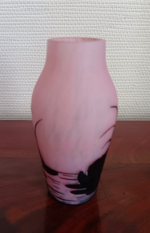 André Delatte (1887-1953) Vase Art Nouveau Art Déco à Décor Aquatique -photo-3