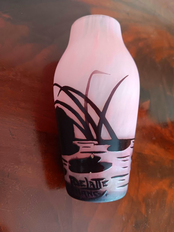 André Delatte (1887-1953) Vase Art Nouveau Art Déco à Décor Aquatique -photo-2