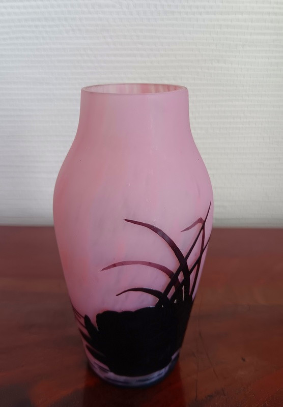 André Delatte (1887-1953) Vase Art Nouveau Art Déco à Décor Aquatique -photo-1
