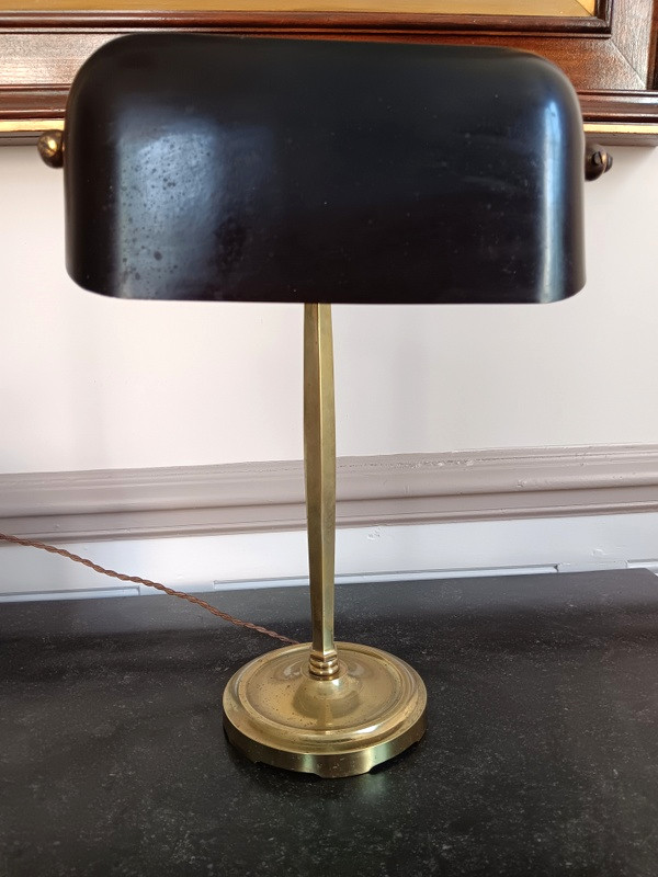 Monix Paris 3001 4001 Art Deco Bronze Notary Or Banker Desk Lamp Circa 1930-photo-1