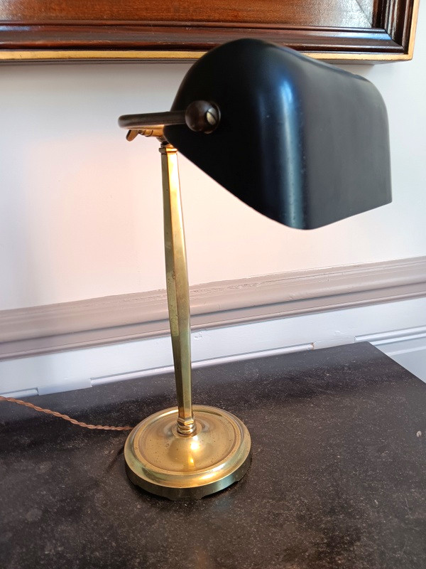 Monix Paris 3001 4001 Art Deco Bronze Notary Or Banker Desk Lamp Circa 1930