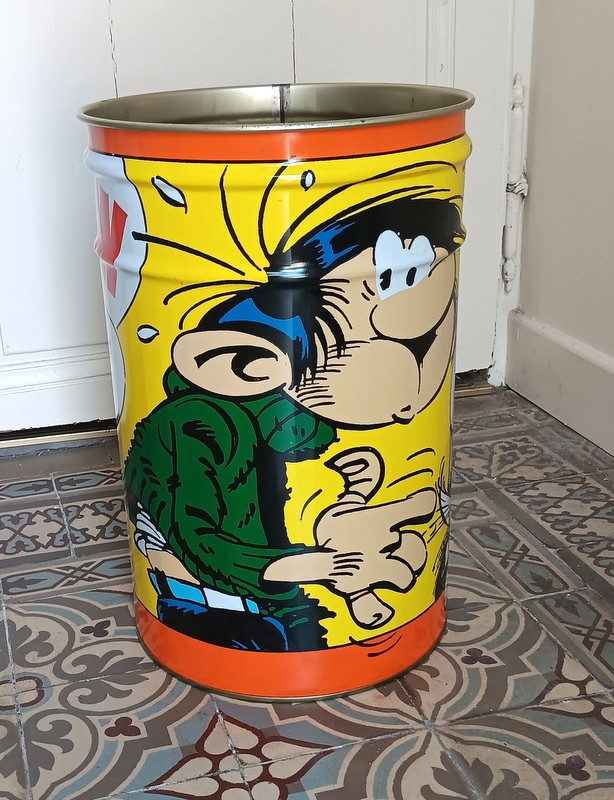 Corbeille à papiers Gaston Lagaffe et son chat Franquin