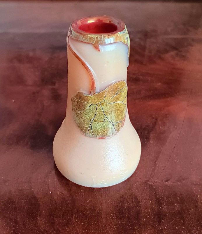Legras Sd Vase With Art Nouveau Nasturtium Vitrified Decoration-photo-3
