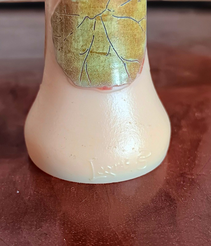Legras Sd Vase With Art Nouveau Nasturtium Vitrified Decoration-photo-4