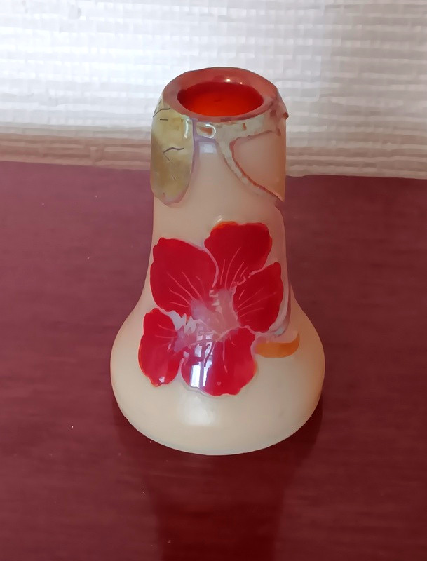 Legras Sd Vase With Art Nouveau Nasturtium Vitrified Decoration-photo-5