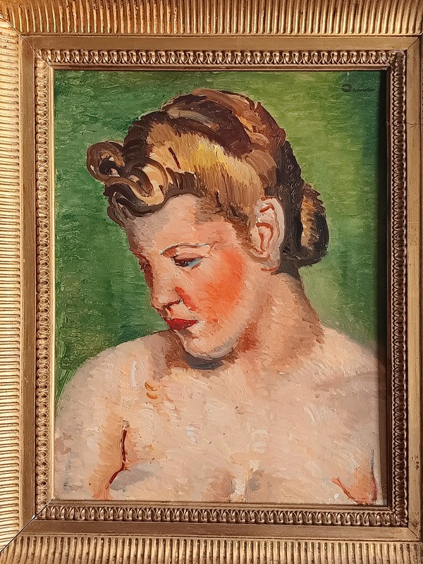 Edmond Ceria (1884 - 1955) Portrait de jeune femme nue Tableau peinture Art déco  1930 - 1940-photo-3