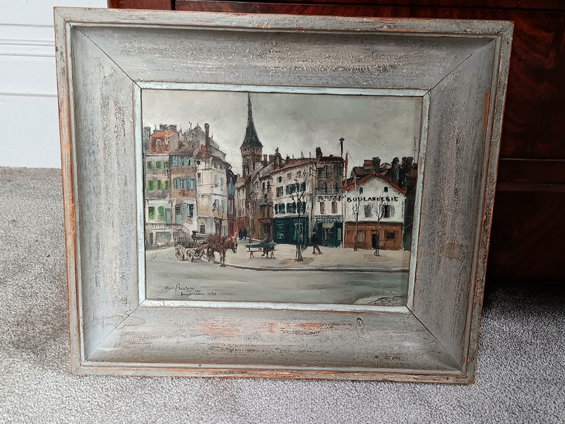 André Boureau (Bougie 1917- Céret 1999) Vue d'Angoulême scène de rue animée tableau peinture -photo-6