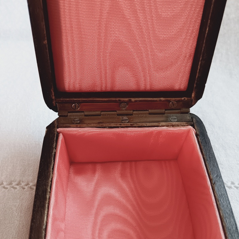 Coffret à bijoux marqueté en loupe bois de rose ébène boite en marqueterie-photo-4