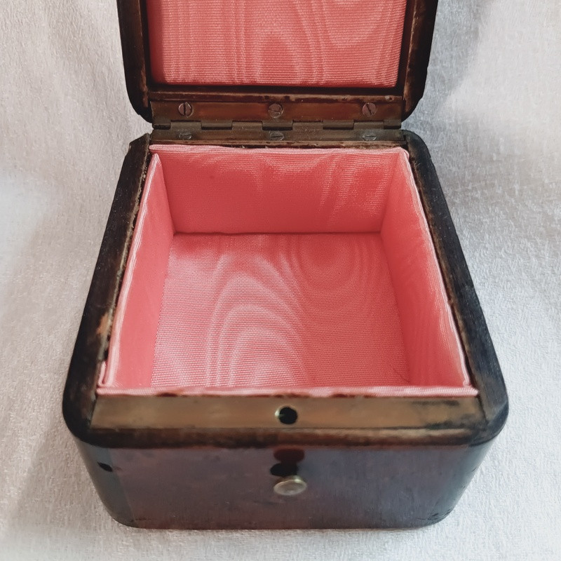 Coffret à bijoux marqueté en loupe bois de rose ébène boite en marqueterie-photo-6