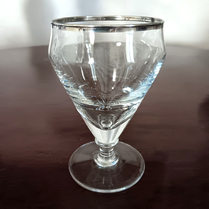 Bel ensemble de 6 verres de bistrot à piédouche d'époque Art déco 1930 jamais utilisés-photo-7