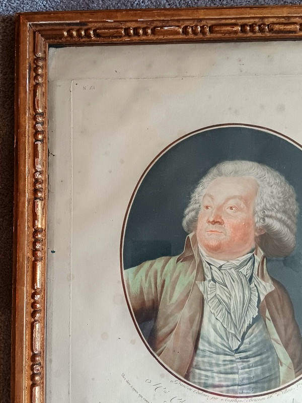 Portrait de Mirabeau (1749 - 1791) gravé par Angélique Briceau Aquatinte gravure 1791-photo-4