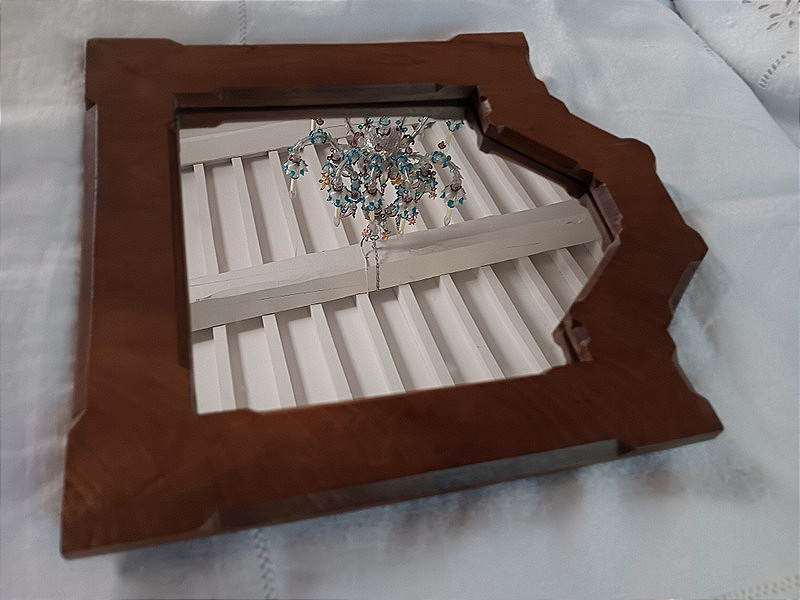 Petite glace miroir en bois à fronton-photo-8